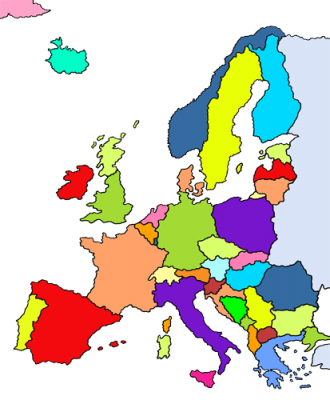 Karte der Länder Europas.
