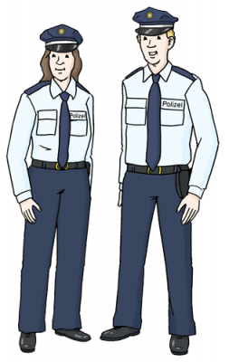 Polizistin und Polizist.